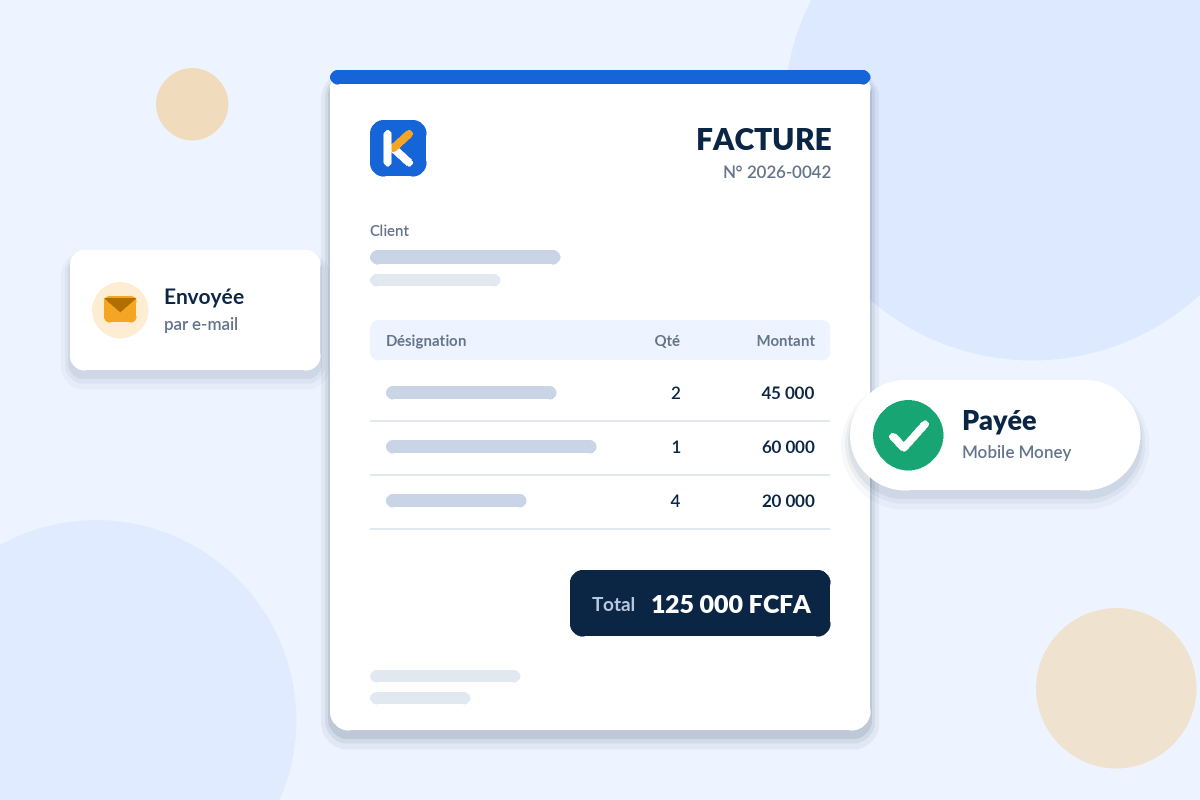 Une facture établie avec KzGestion